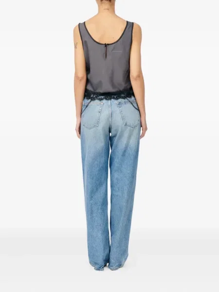 Top Mm6 Maison Margiela din dantelă gri