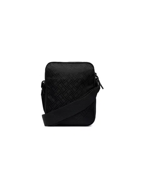 Tommy Hilfiger Torbica za okrog pasu Th Nylon Jaquard Mini Reporter črna
