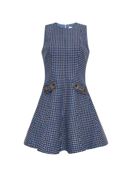 Rochie mini Cara Cara în carouri albastru