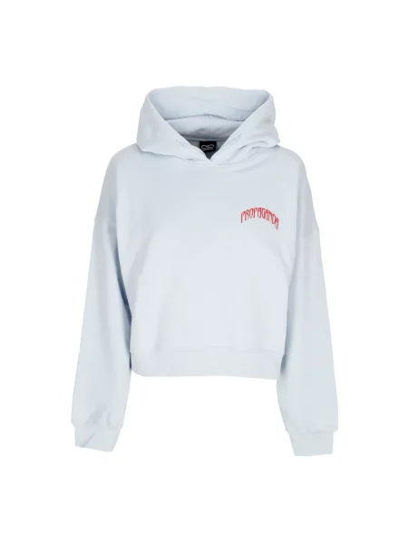 Bluza z kapturem Propaganda z kapturem o krotszym kroju niebieska