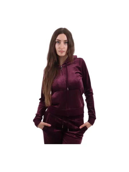 Bluza z kapturem Juicy Couture z kapturem fioletowa