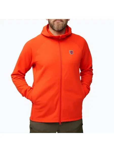 Мъжко яке за трекинг Fjällräven Expedition Fleece Hoodie flame orange оранжево