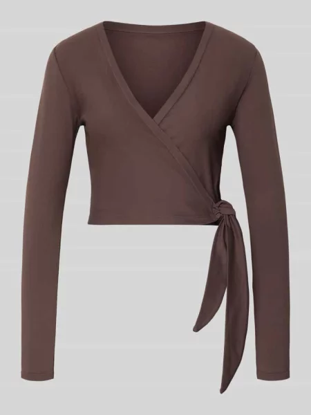 Bluzka kopertowa o krótkim kroju z dekoltem w serek Aim'n