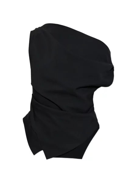 Top Róhe asimetric drapat negru