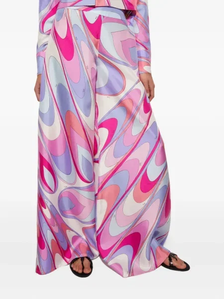 Pantaloni Pucci de mătase cu imagine alb