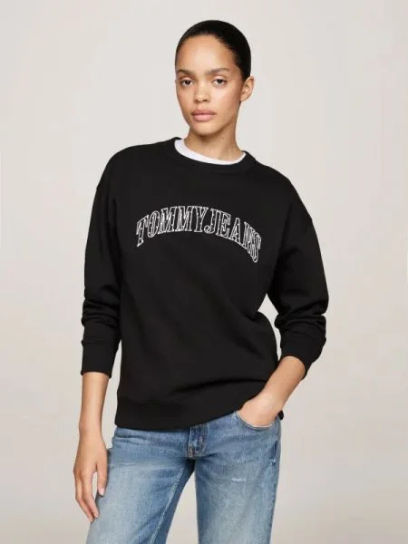 Tommy Jeans Hanorac VARSITY negru