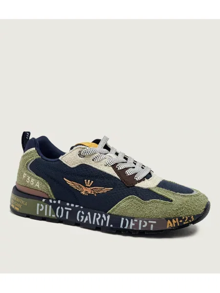 Aeronautica Militare Sneakers | piele întoarsă verde