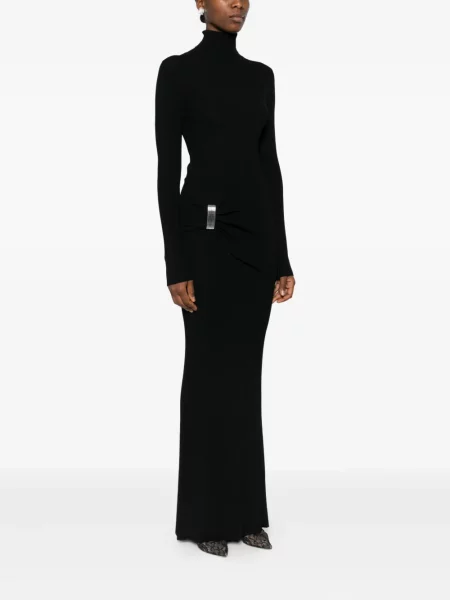Rochie maxi Brandon Maxwell drapată negru