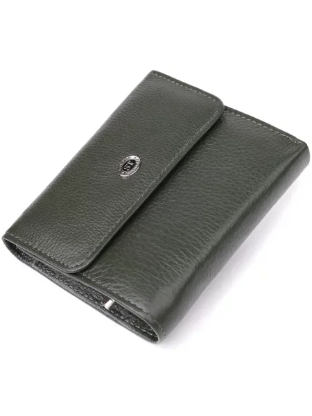 Кожаный кошелек St Leather Accessories зеленый