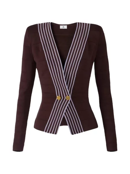 Cardigan Elisabetta Franchi cu dungi maro