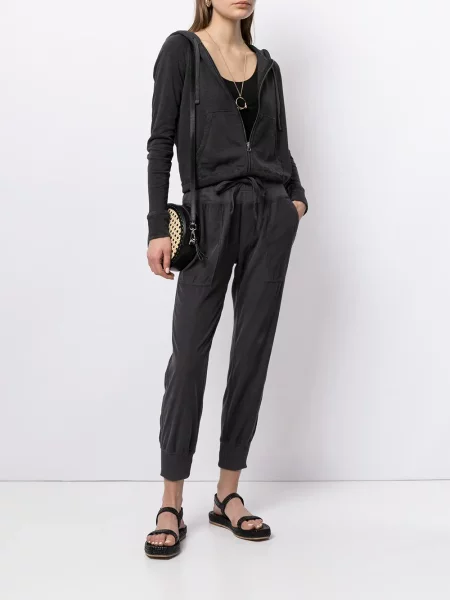 Hanorac cu glugă James Perse din fleece gri