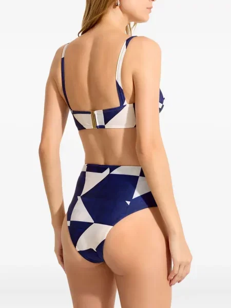 Top Lenny Niemeyer z wysoką talią z nadrukiem w abstrakcyjne wzory biały