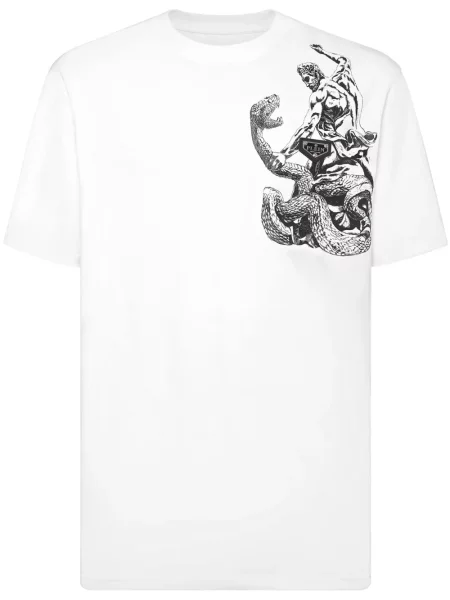 Tricou Philipp Plein cu imagine alb