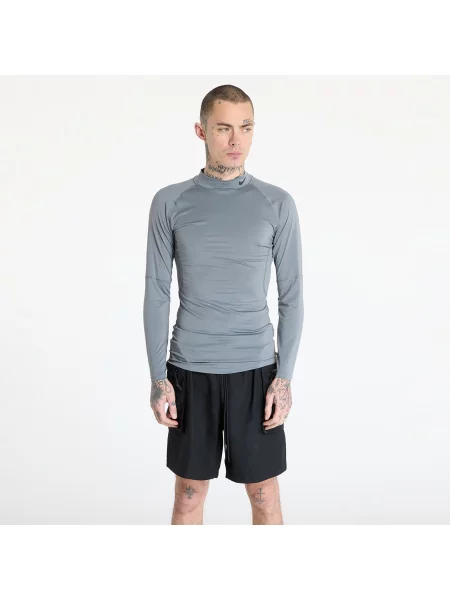 Лонгслів для тренувань Nike Pro Dri-Fit Mock-Neck smoke grey/black чорний