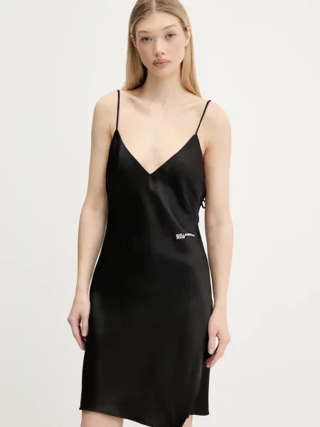 Karl Lagerfeld Jeans rochie mini drept negru