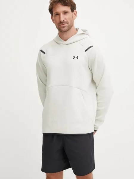 Hanorac cu glugă Under Armour din fleece cu glugă bej