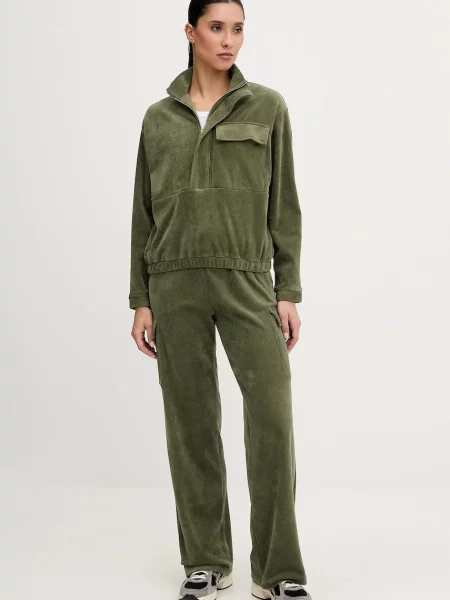 Велюрова кофта Banana Moon Quandary однотонна GAVIN.QUANDARY зелений