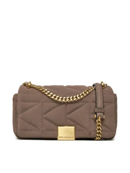 Geanta crossbody Karl Lagerfeld din nubuc bej