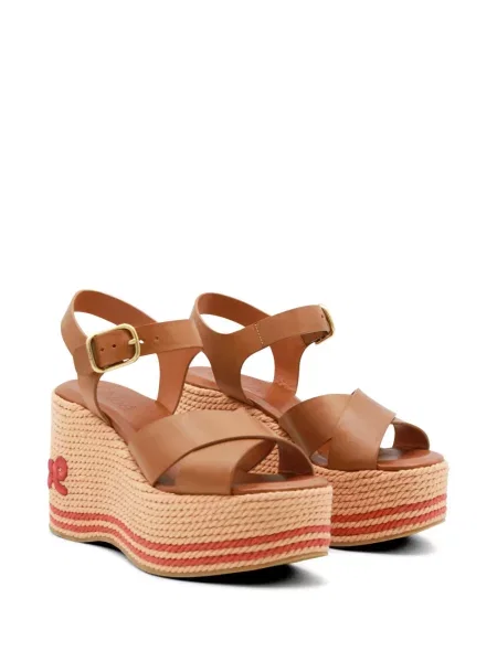 Espadrile Chloé din piele cu platformă