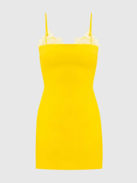 Сукня міні з мереживом David Koma жовта
