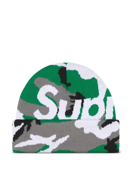 Căciulă Supreme cu model camuflaj verde