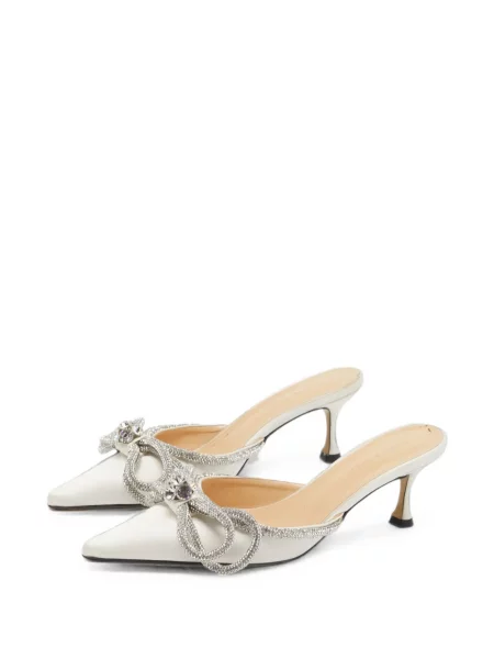 Papuci tip mules Mach & Mach cu funde alb