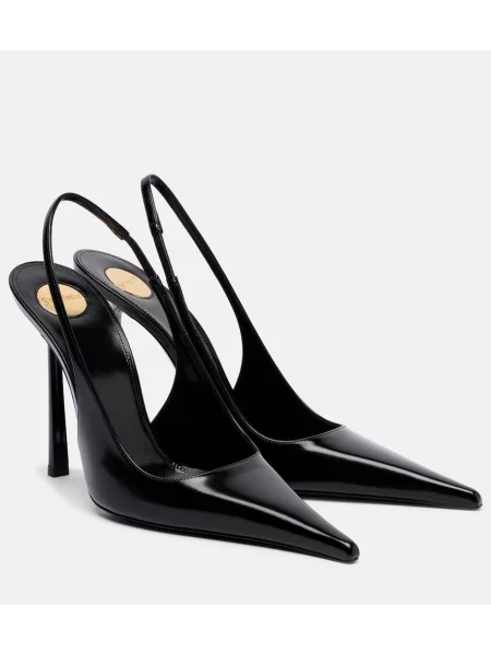 Pantofi cu toc Saint Laurent din piele slingback negru
