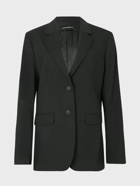 Вовняний піджак Karl Lagerfeld з автографом чорний