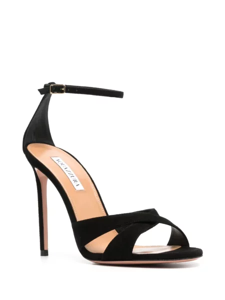 Σανδάλια Aquazzura σουέντ μαύρο