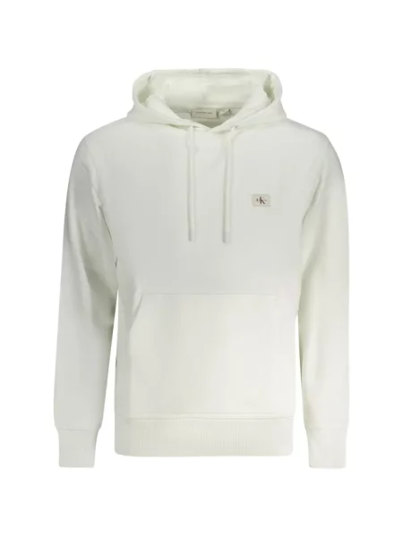 Hanorac cu glugă Calvin Klein Jeans cu autograf alb