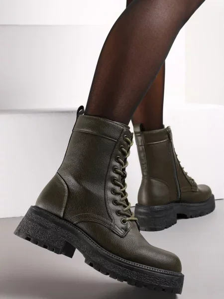 Bocanci Tip Worker pe Talpa Groasa Fashia verzi