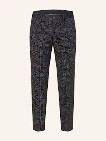 Paul Oblekové Kalhoty Slim Fit Z Žerzeje navy/brown hnědé