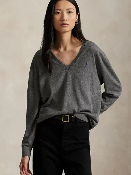 Polo Ralph Lauren Bombažen pulover siva