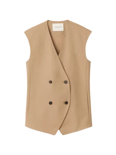 Vestă Lafayette 148 cu imprimeu tropical cu două rânduri de nasturi maro