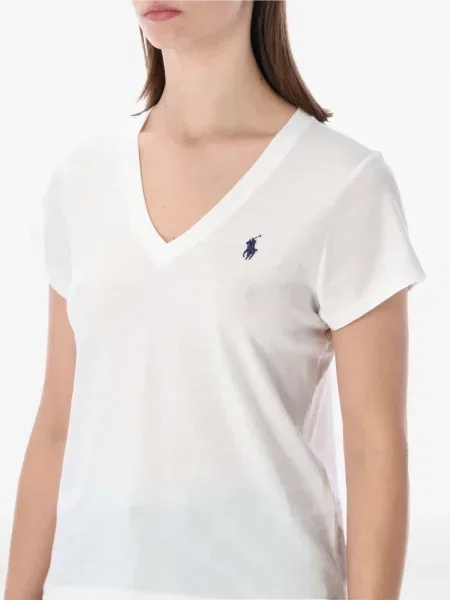 Tricou Polo Ralph Lauren lung cu decolteu în V albastru