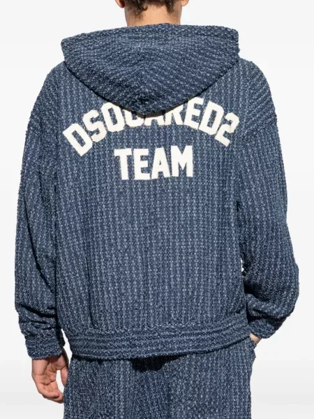 Geacă Dsquared2 cu glugă albastru