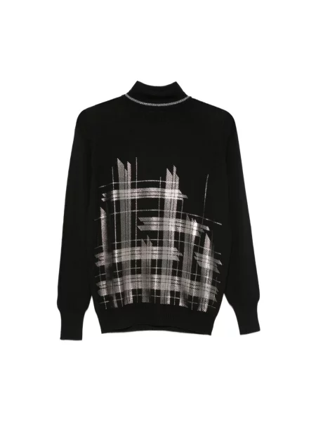 Lniany sweter z golfem D.exterior czarny