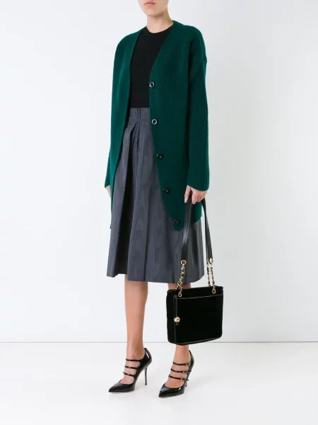Sametová kabelka Chanel Pre-owned černá