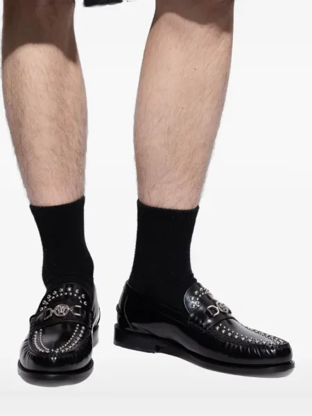 Pantofi loafer Versace cu tepi negru