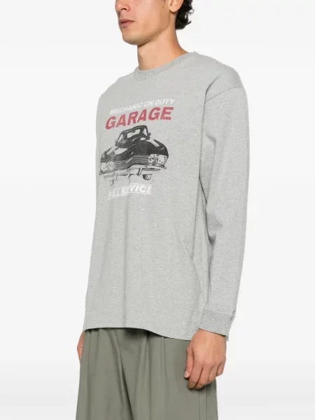 Lung tricou Universal Overall cu imagine gri