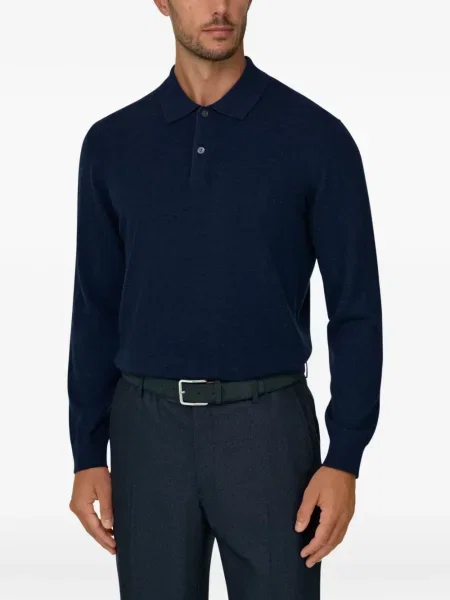 Μάλλινο polo Boggi Milano μπλε