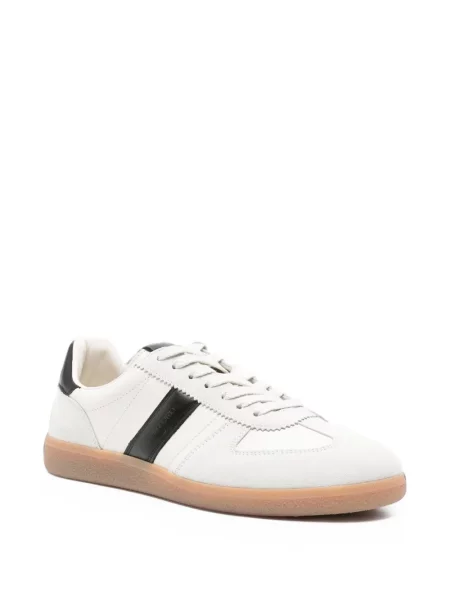 Sneakerși Tom Ford din piele de căprioară alb