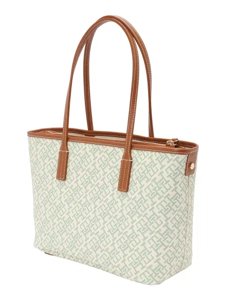 Ročna torba Tommy Hilfiger Th Monoplay Leather Mini Tote zelena