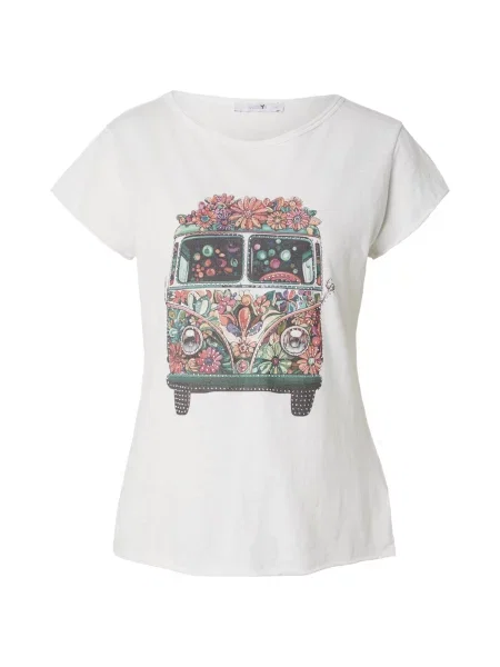 Hailys Tricou verde / roz / negru alb