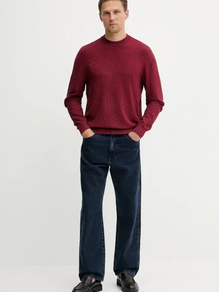 Armani Exchange sweter lekki bordowy
