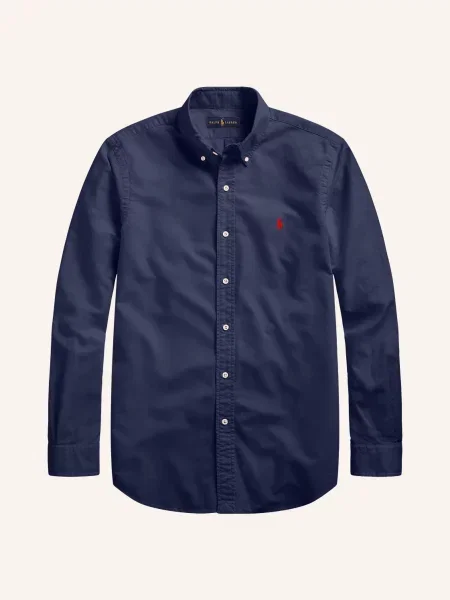 Koszula casualowa PLUS SIZE z kołnierzykiem typu button down granatowa