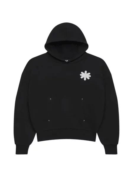 Hanorac cu glugă Lostshdws cu model floral negru