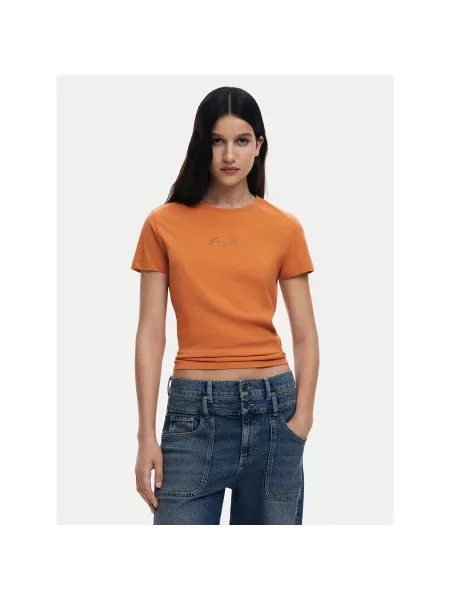 Desigual T-Shirt Regular Fit πορτοκαλί