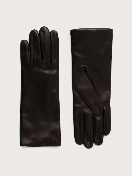 Weekend Max Mara mănuși pentru femei din piele WKASENAPESHORT negru