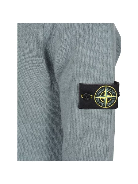 Sweter Stone Island wełniany z kamieniami zielony